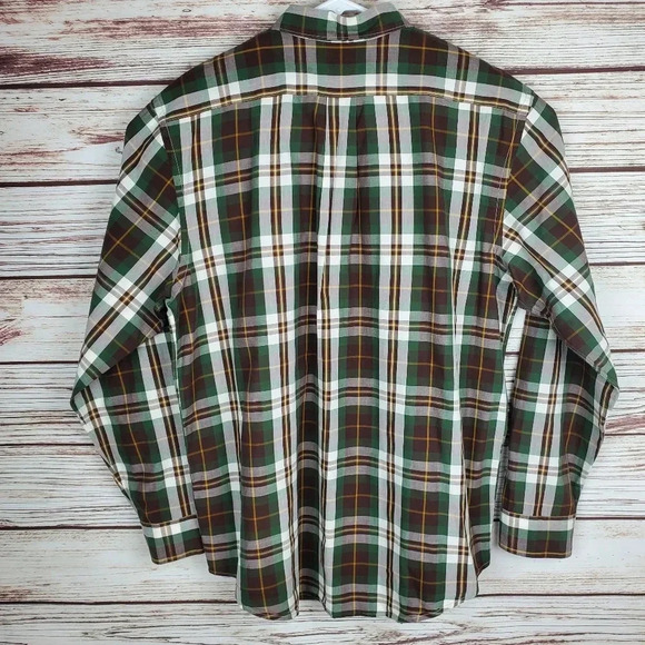 Filson Mens Large Sutter Sport Brown/Green Plaid Long Sleeve Button Down Shirt - Picture 7 of 11